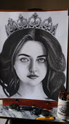 "Soulful Gaze" – Hand-Drawn Charcoal & Graphite Portrait