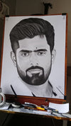 "Royal Elegance" – Hand-Drawn Charcoal & Graphite Portrait