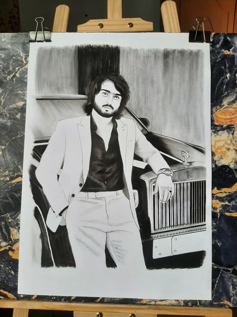 he Gentleman’s Persona: Bespoke Charcoal Portrait