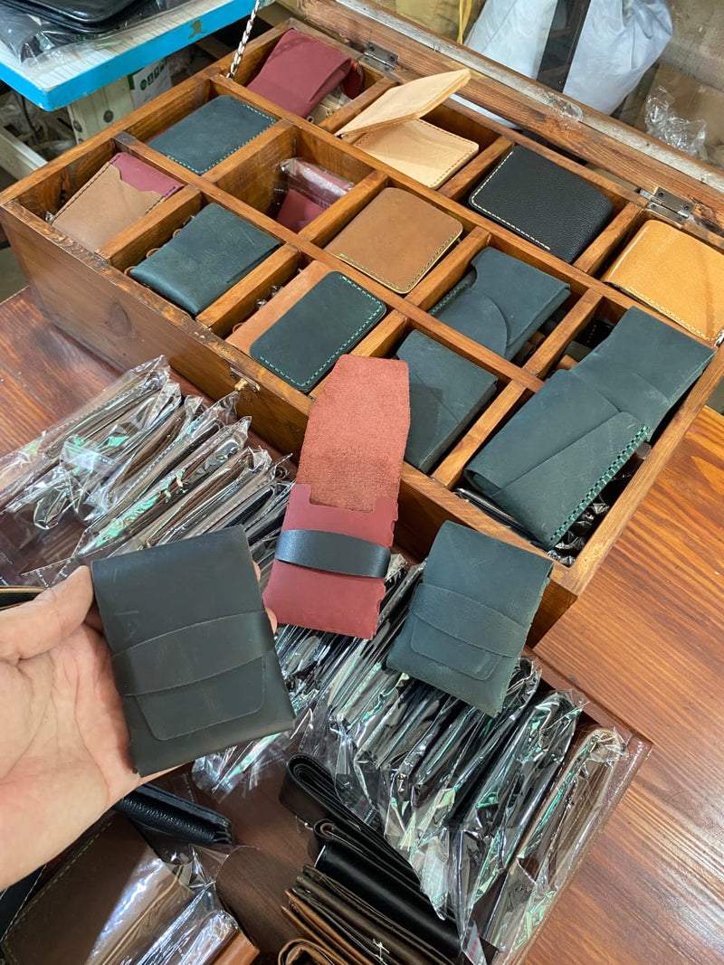 Handcrafted Leather Strap Card Holder Wallet — Bin Salman
