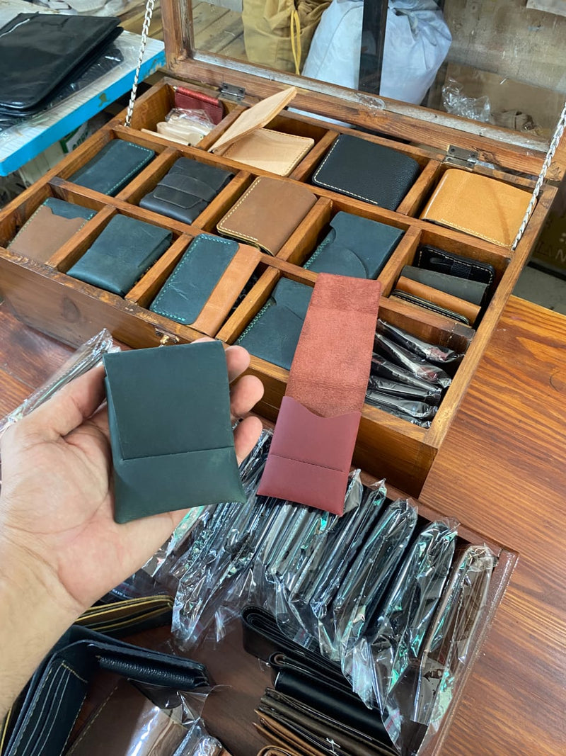 Handcrafted Leather Slip Pocket Card Case — Bin Salman