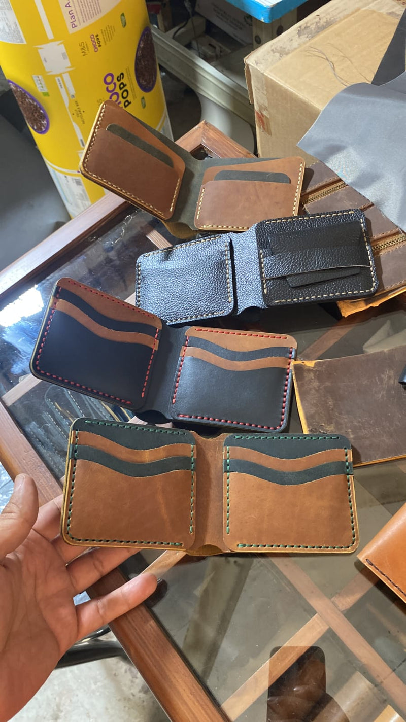 Handcrafted Multi-Color Leather Bifold Wallet Assortment — Bin Salman