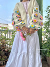 Handmade Floral Granny Square Crochet Cardigan & Matching Bouquet Set