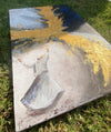 Zainab Usmani Original Whirling Dervish Acrylic Painting | Textured Gold Leaf Sufi Wall Art