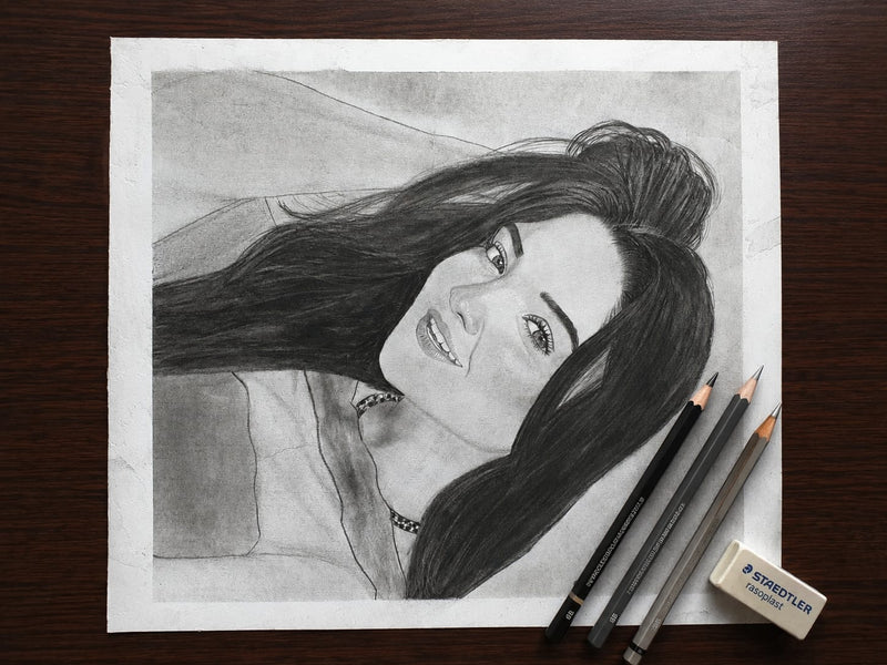 Custom Hand-Drawn Pencil Portrait – Personalized Graphite Sketch from photo