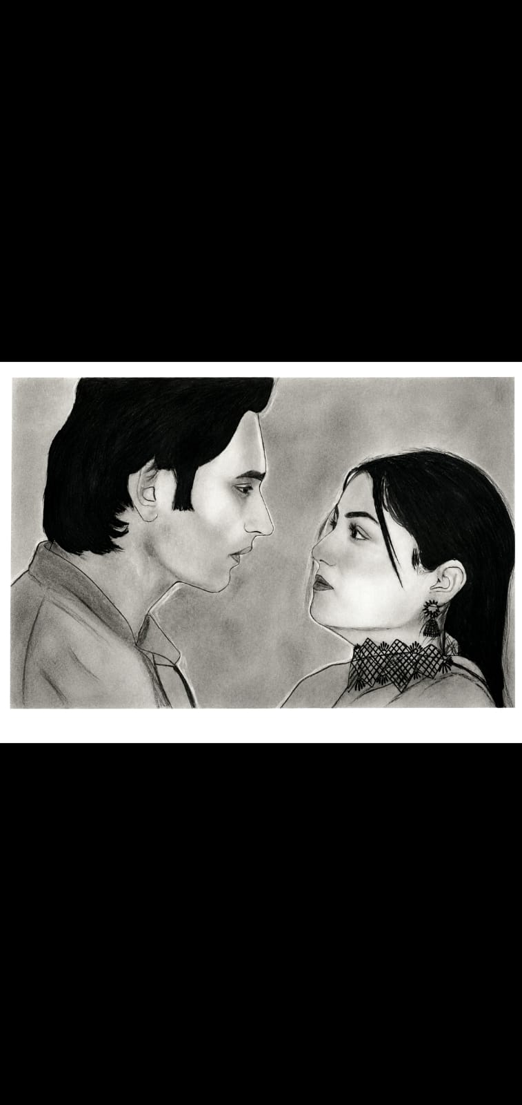 Custom Hand-Drawn Couple Sketch – Personalized Romantic Charcoal portrait
