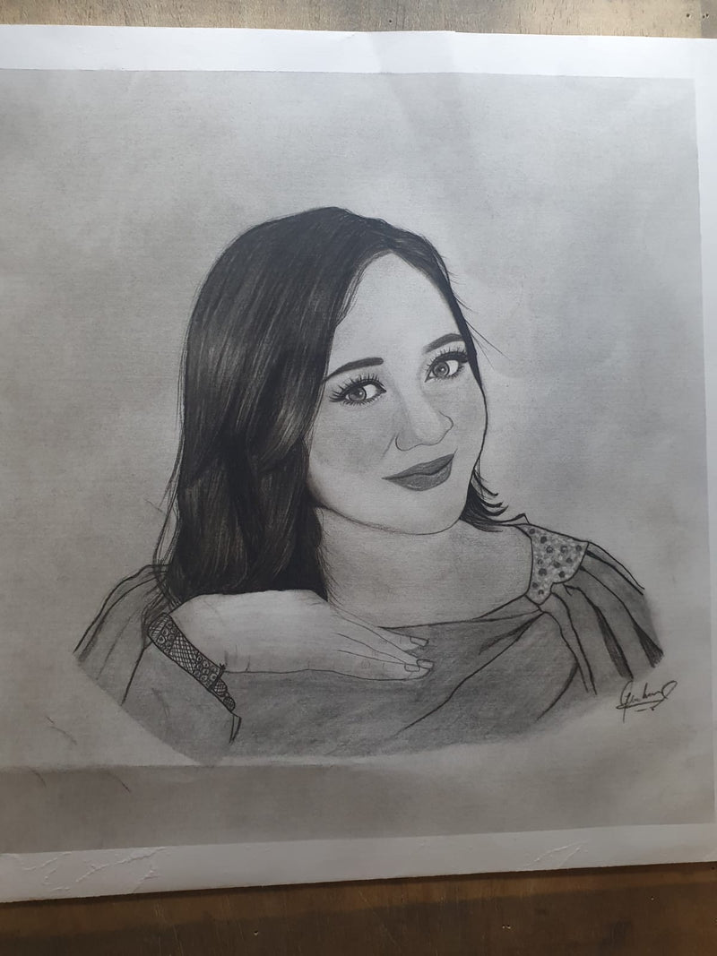 Custom Soft Portrait Sketch – Hand-Drawn Pencil & Charcoal Art