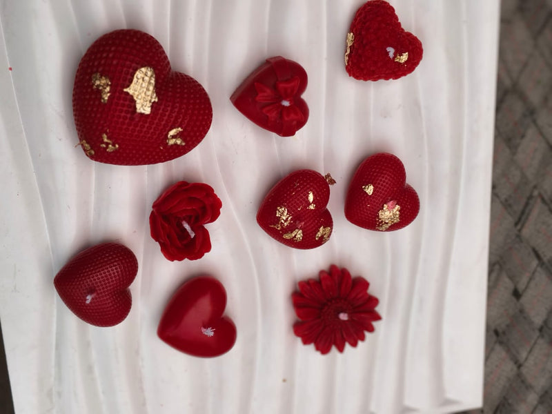 Crimson & Gold: Artisan Handmade Mini Candle Collection