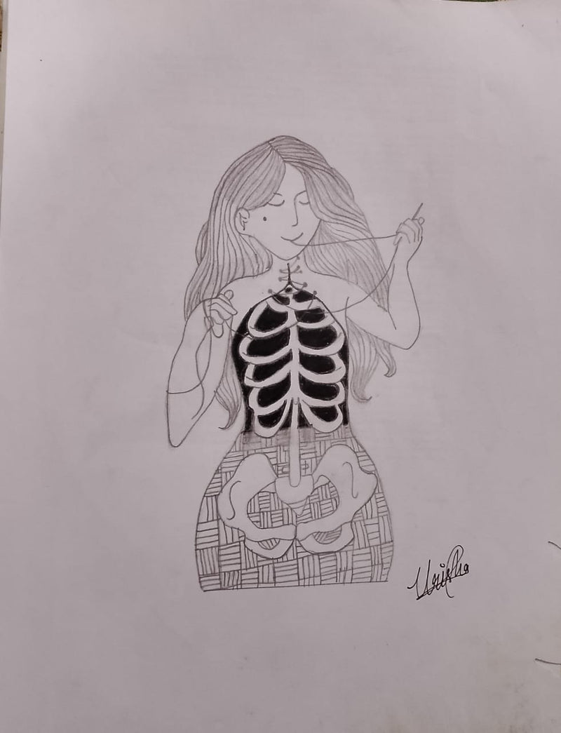 Handcrafted Surreal Anatomical Sketch — The Inner Self