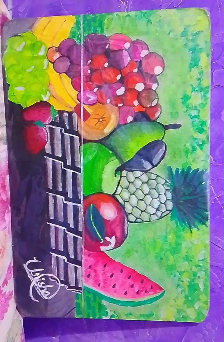 Handpainted Colourful Fruit Still Life — Abundance in Acrylic